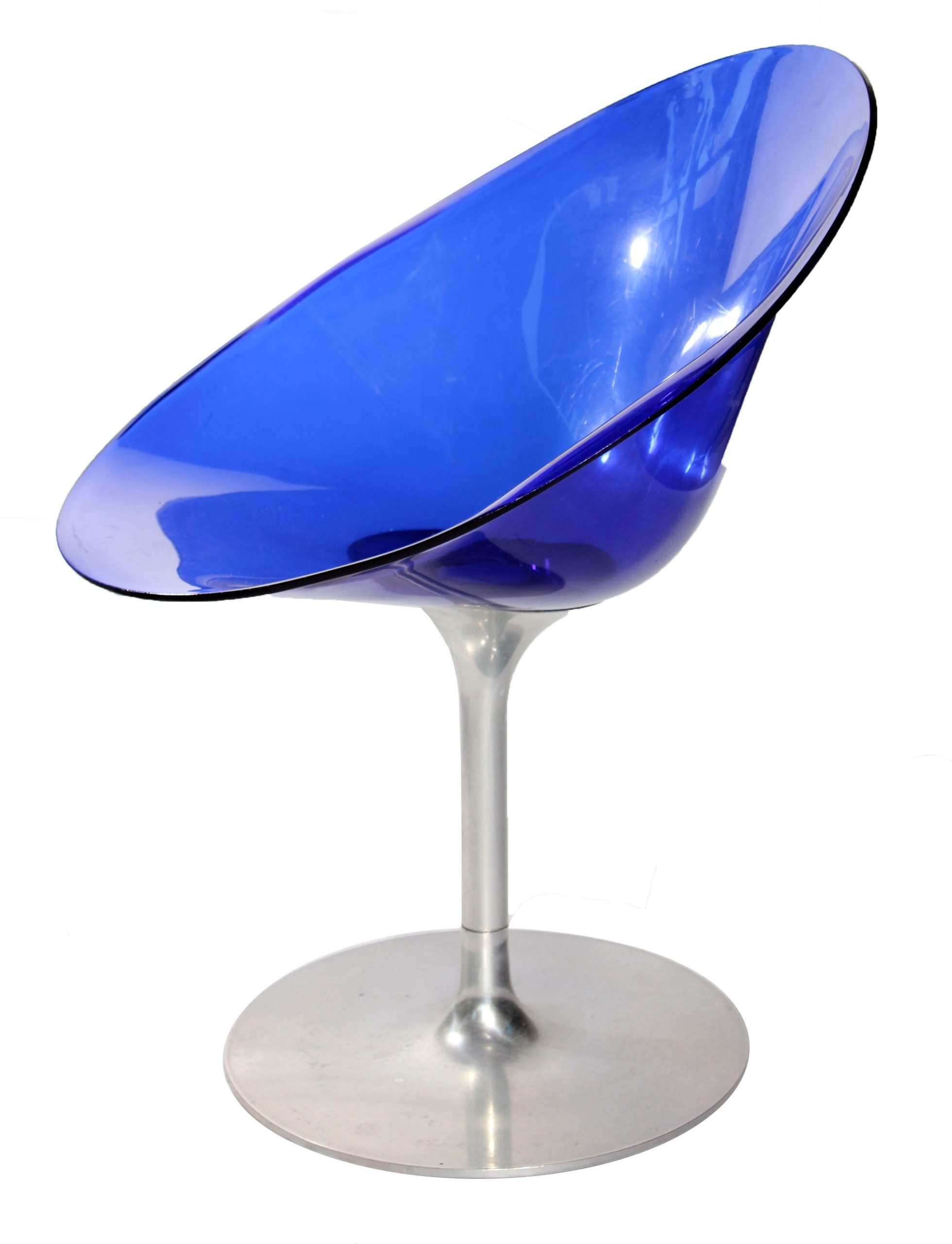 Sillas Italianas Giratorias Eros de Lucita Azul, de Philippe Starck para Kartell