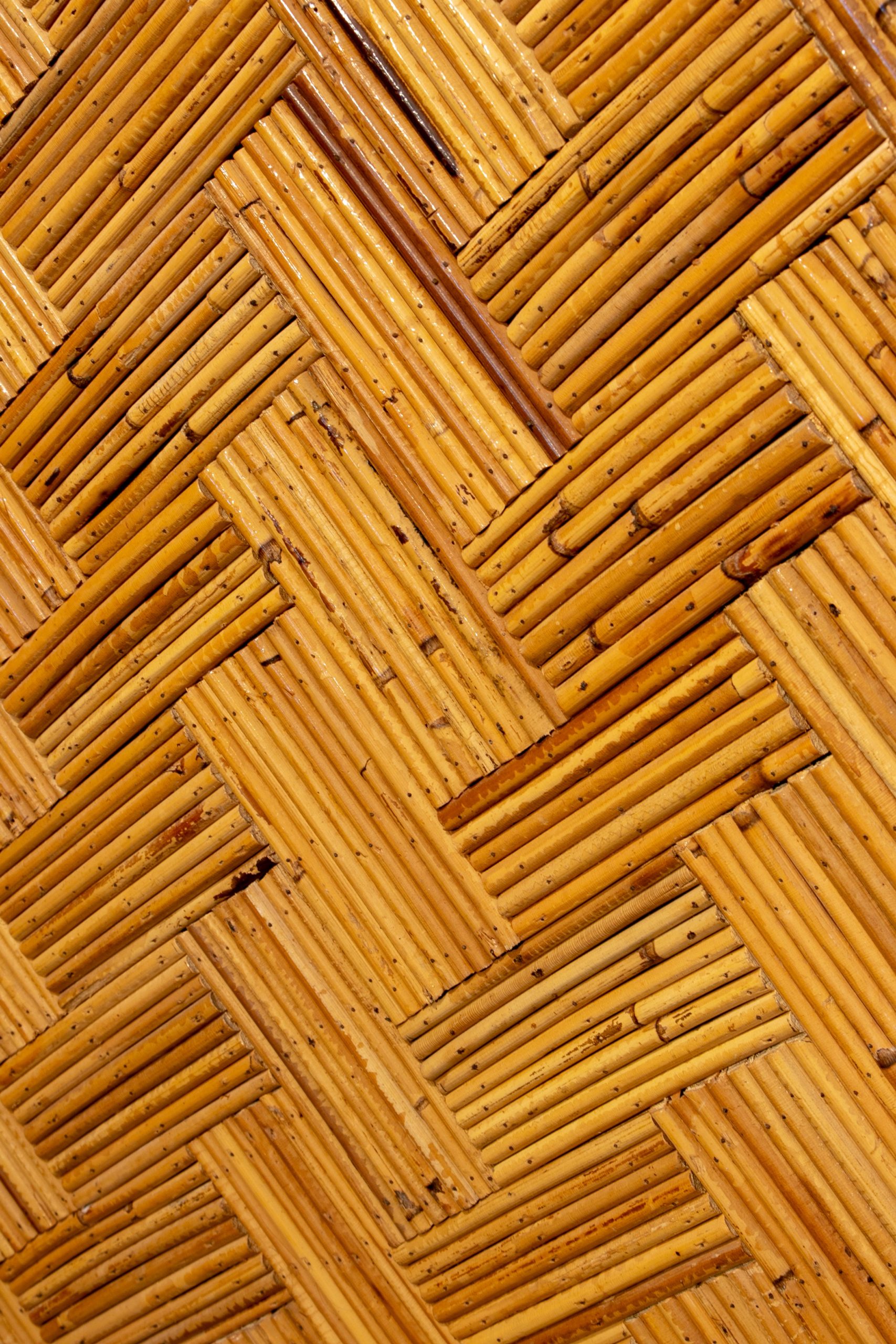 Par de Cabeceros de Cama de Bambú Español, de los Años 80