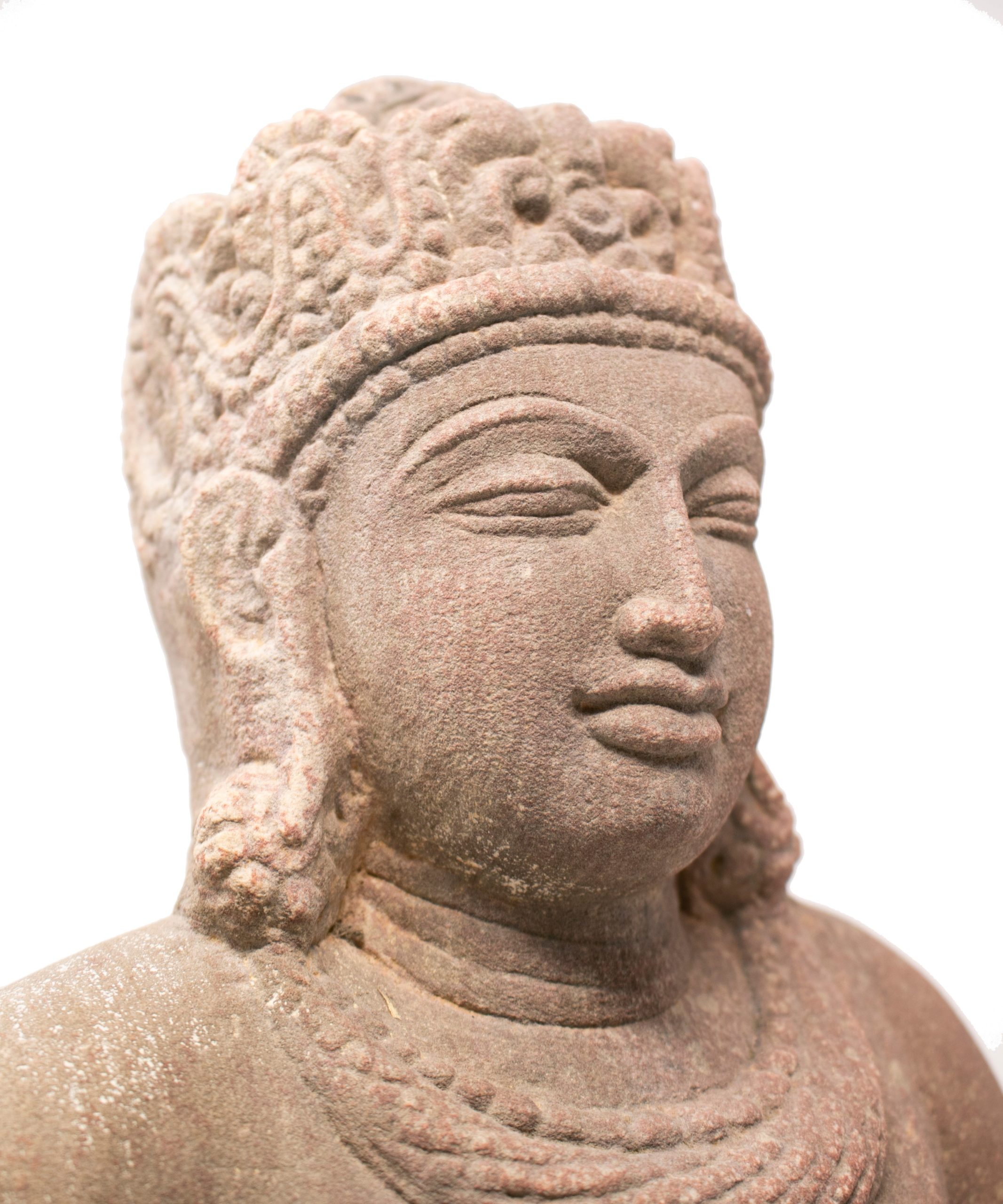 Escultura de Piedra Arenisca Tallada a Mano de los Templos de Amor Hindús de Khajuraho , de los Años 70
