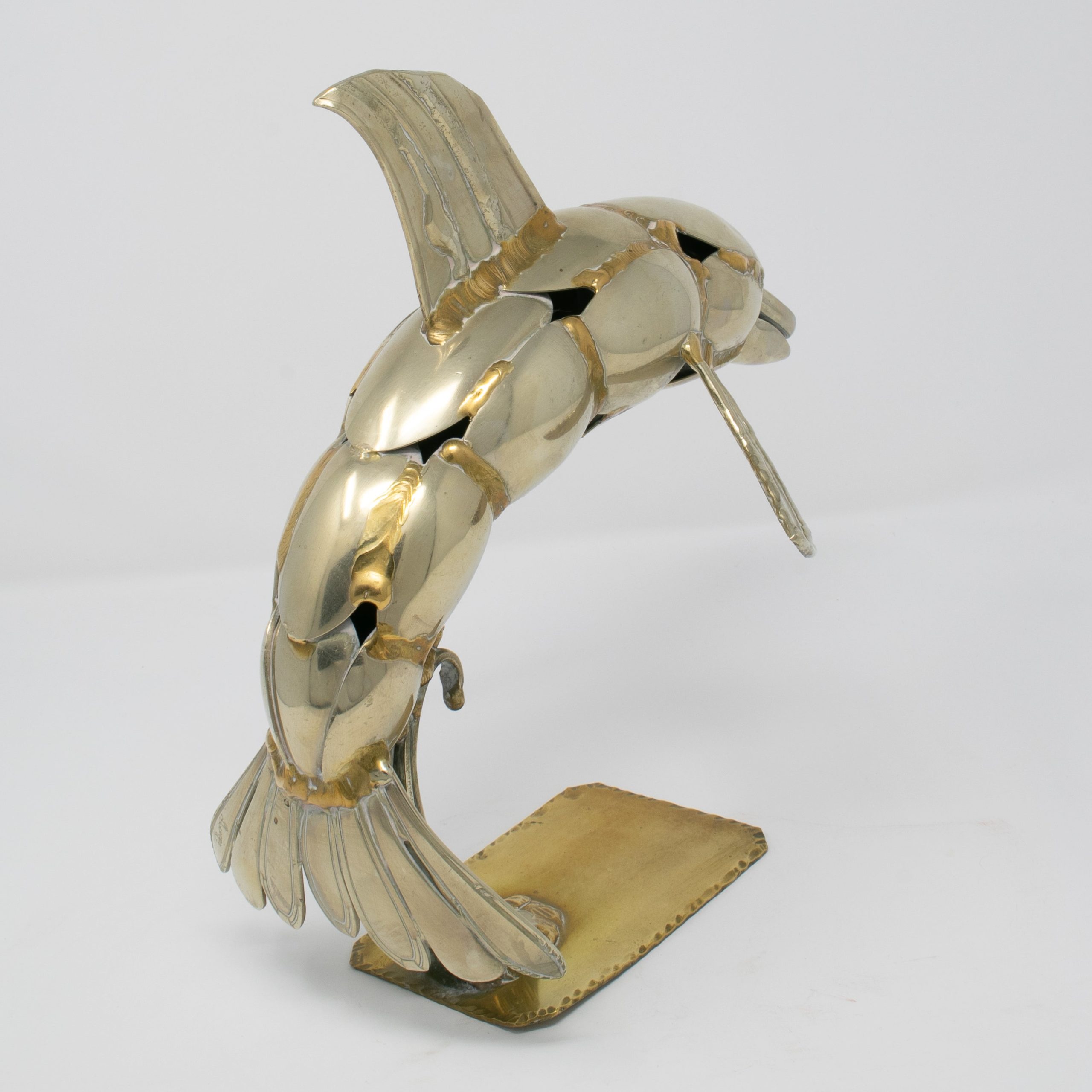 Escultura de Delfín en Metal de Gerard Bouvier, Circa, Década de 1970