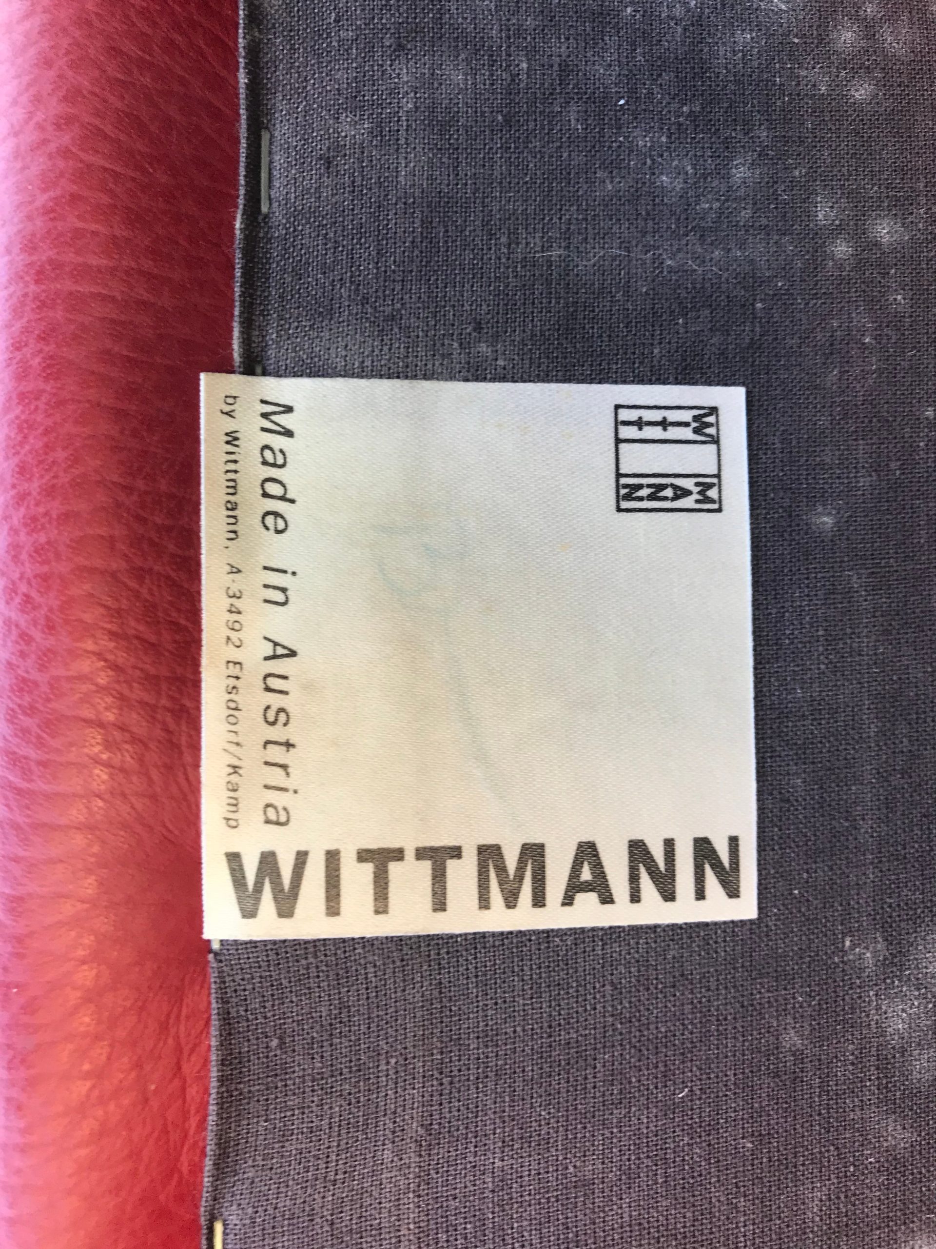 Sillas de Cuero Rojo, de Wittmann, de los Años 80