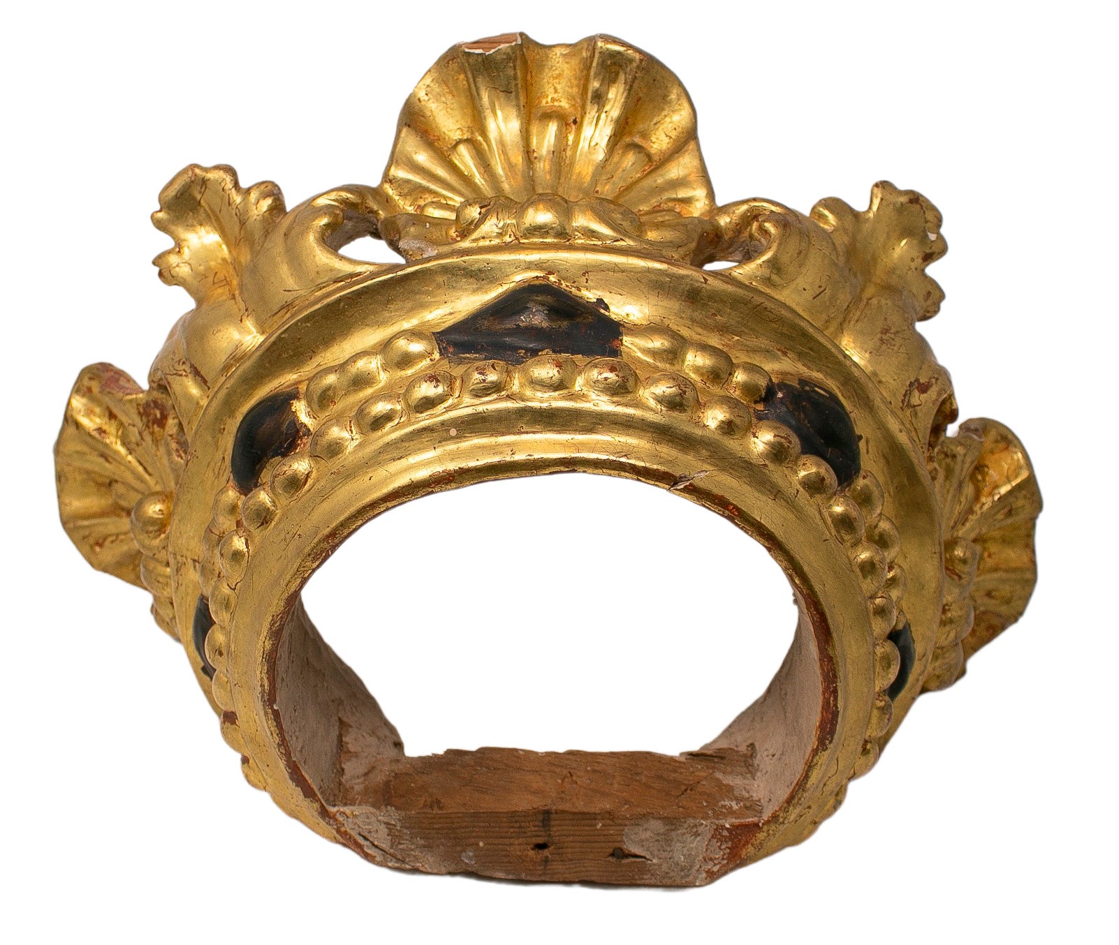 Corona Española de Madera Dorada del Siglo XIX
