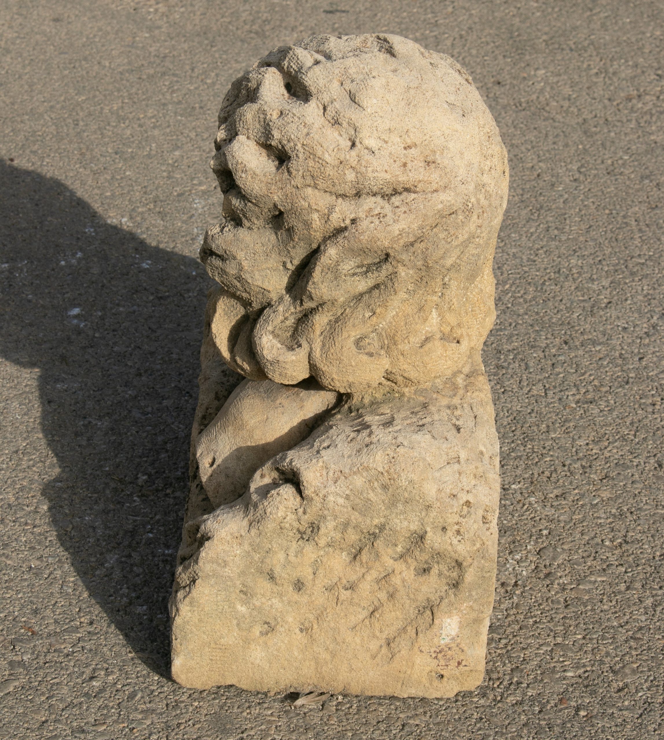 Busto de Niño en Piedra Tallado a Mano, del Siglo XVIII