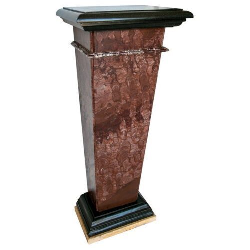 Pedestal de mármol neoclásico belga de color negro y burdeos de los años 90