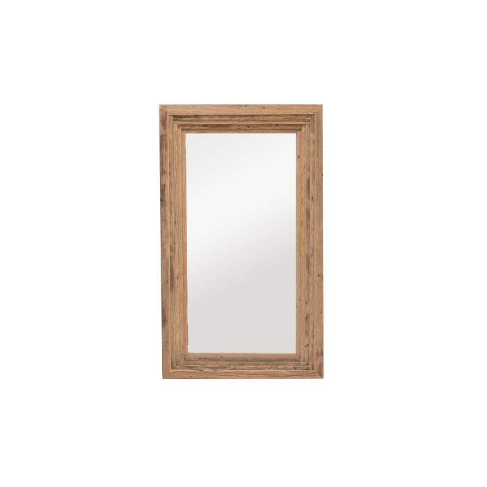 Espejo rectangular de pared de madera
