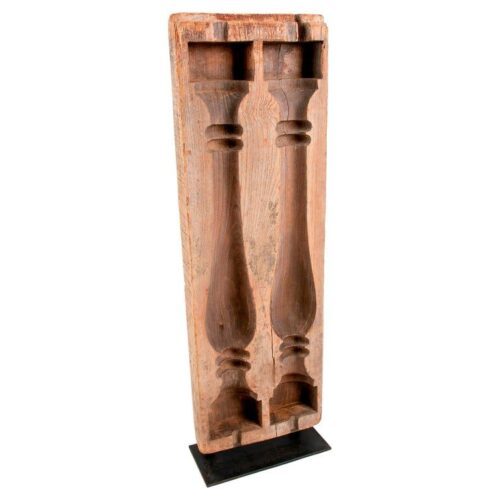 Molde de madera para fabricar balaustradas originales con base de hierro decorativa