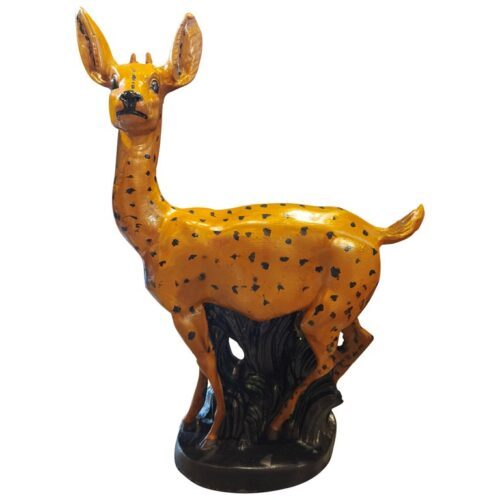 Figura decorativa de ciervo de piedra pintada a mano de los años 70