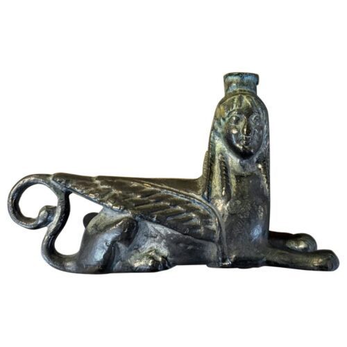 Escultura Esfinge de estilo egipcio de los años 70 en bronce patinado