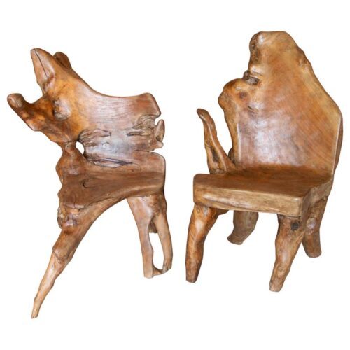 Pareja de sillones de los años 70 en madera maciza