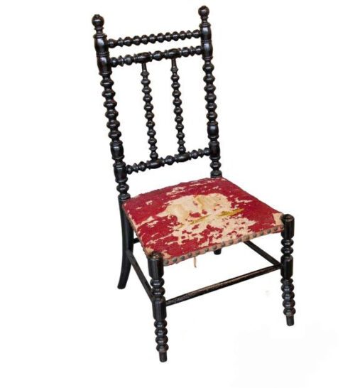Silla de ébano estilo victoriano de los años 50