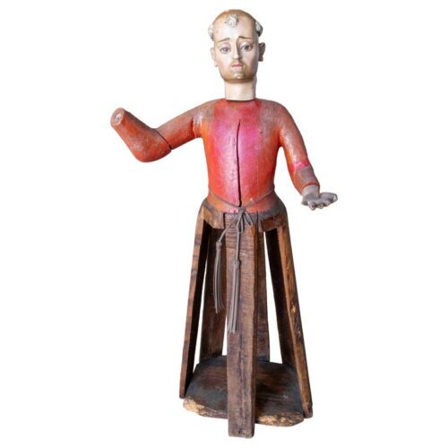 Marioneta siciliana antigua del siglo XIX, de madera policromada